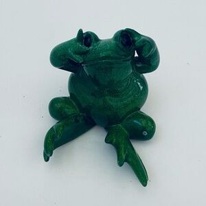 Vintage Kitty's Critters Frog Figure “Hear No Evil” Collection Green 2.5” 2001